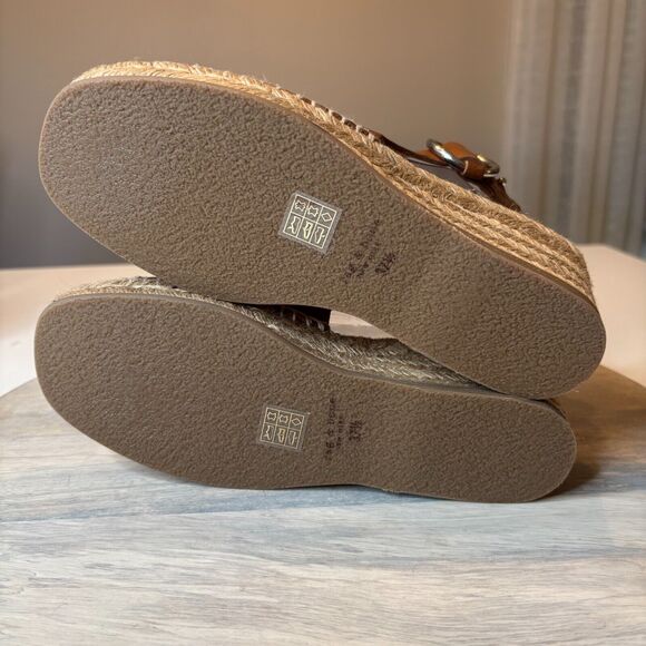 Rag & Bone Women's Espadrille Brown Leather Wedge Sandals US Size 7.5 EU 37.5 - Picture 10 of 12